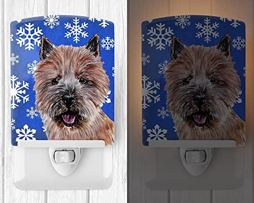 Tesouros de Caroline SC9782CNL Norwich Terrier Winter Flakes Snow Flakes Night Light, compacto, certificado Ul, ideal para quarto, banheiro, viveiro, corredor, cozinha, cozinha,