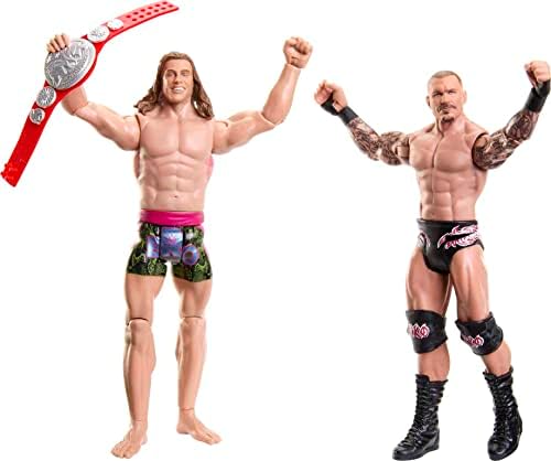 Mattel WWE Randy Orton & Matt Riddle Championship Ação Figura 2-Pack com campeonato de tag team de tags, 6 polegadas
