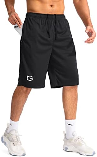 G gradual shorts de basquete masculino com bolsos com zíperas leves de 11 de 11 de comprimento para homens atléticos