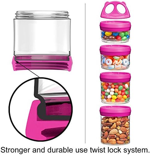 BELELABEL Snack Jars Twist Bloqueio Twist Lock Packable Travel, Recipiente de viagem de fórmula para armazenar leite,