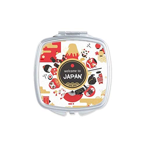 Bem -vindo ao Japão japonês estilo sushi espelho portátil compacto maquiagem de bolso de dupla face de vidro de lados