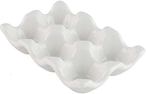 Bandeja de ovos de nirelief, categor de ovo de cerâmica Ovo de armazenamento de ovos de porcelana Organizador Anti-deslocamento