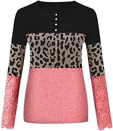 Jjhaevdy Button Tops magros para mulheres impressas com punhal de manga longa Henley camisetas tops camisetas de pulôver de túnicas casuais