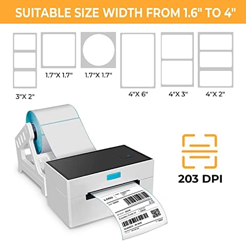 Impressora de etiquetas de remessa, fabricante de etiquetas de 160 mm/s 4 × 6 com pacotes domésticos sem fio para
