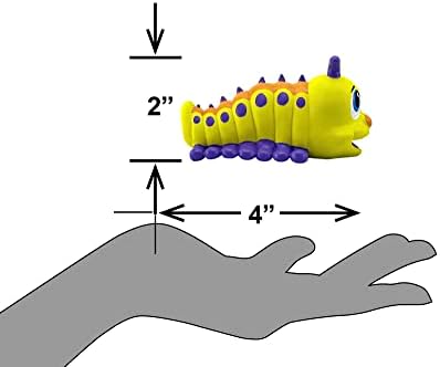 Petsport Naturflex Tiny Tots Caterpillar Latex Dog Chew Toy | Borracha de látex totalmente natural | Livre de produtos químicos nocivos | 4.5