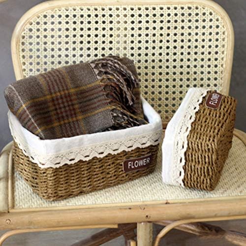 Cesta de armazenamento de vime de cabilock cestas de tecido 2pcs cestas de tecido com liner cestas de ninho nozes porcadas alimentos