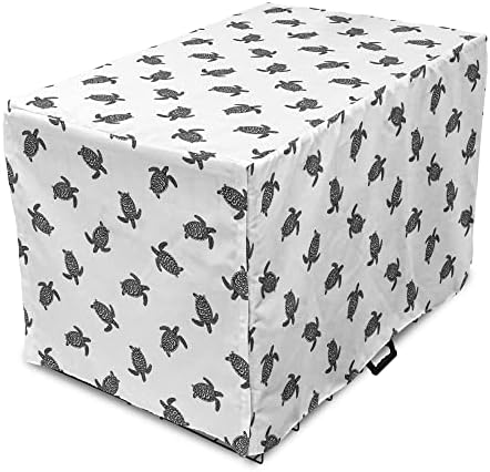 Capa de caixa de cachorro de tartaruga marinha lunarável, padrão monocromático contínuo de animal anfíbio detalhado, fácil