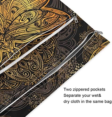 Keepreal 2pcs viaja bolsa molhada e seca, organizador de sacolas molhadas reutilizáveis ​​com dois bolsos com zíper para