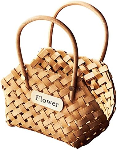 Sawqf estilo rústico de flor pequena cesta de cesto de flor Flores secas flores falsas picnic festas de vime artesanal