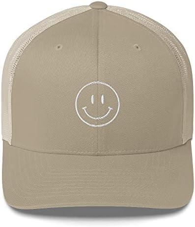 Chapéu de rosto sorridente | Smiley Face Trucker Hat para homens e mulheres, chapéu ajustável premium snapback