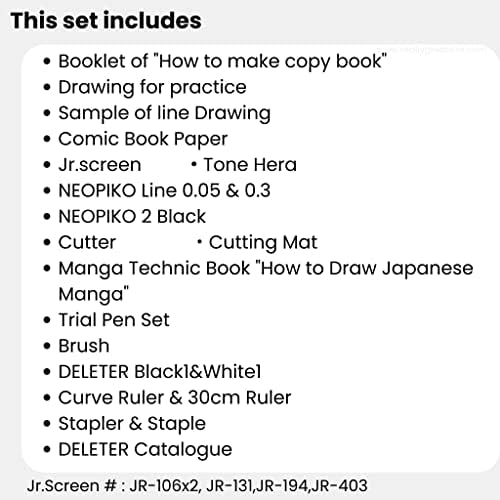 Kit de ferramentas de mangá deleter, inclui papel mangá, tons de tela, canetas e muito mais