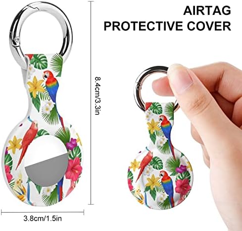 Flores coloridas e pássaros capa protetora Case compatível com o suporte do localizador anti-perdido Airtag para carteira