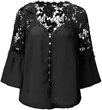 Sorto Yubnlvae para mulheres Trendy Casual Manga Longa Moda de Moda de Moda Plus Tamanho Dize Blouses respiráveis ​​Crew pescoço