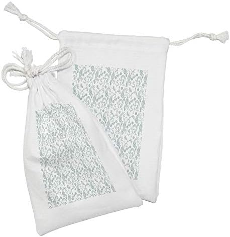Conjunto de bolsas de tecido Paisley lunarable de 2, libélulas de flores em imagem de tons macios, otomano persa inspirado