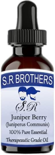 S.R Brothers Juniper Berry puro e natural terapêutico Óleo essencial de grau com conta -gotas 50ml