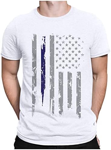4 de julho Camisas, camisetas do Dia da Independência do Mens, camisetas gráficas masculinas da bandeira dos EUA