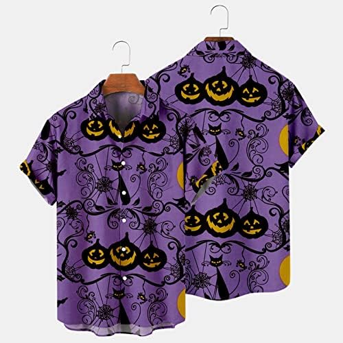 Qiyin masculto botão para baixo camisas de halloween novidade impressão curta sheeve verão atlético botão para baixo camisetas de praia Treino T-S#01