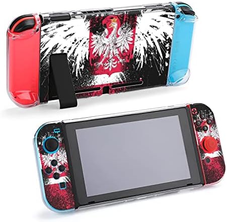 Polish Flag Eagle Protective Clear Caso para Switch Game Controller Grip Cover com suporte fofo impresso