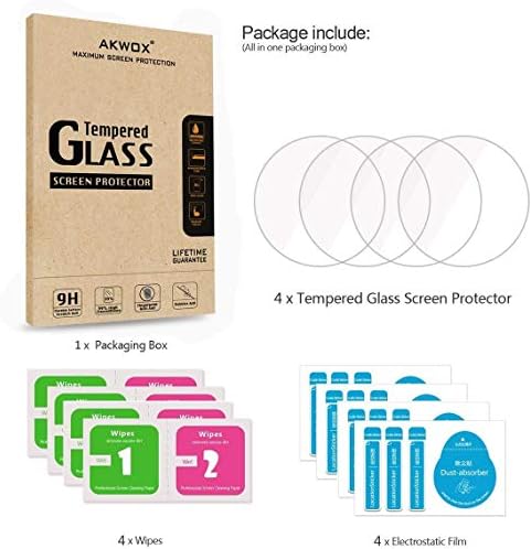Protetor de tela de vidro temperado akwox para Garmin Fenix ​​6s, [0,3mm 2,5D de alta definição 9H] filme de proteção