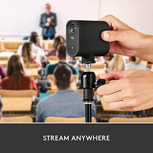 Logitech for Creators Mevo Start, Câmera de transmissão ao vivo sem fio, qualidade de vídeo 1080p HD, controle inteligente de aplicativos, transmissão via LTE ou Wi -Fi - Black