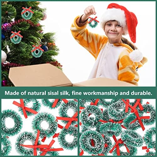 Doitool 24 PCs Mini Wreath for Crafts- Decorações de grinaldas de Natal- Decorativas de grinaldas penduradas pequenas grinaldas