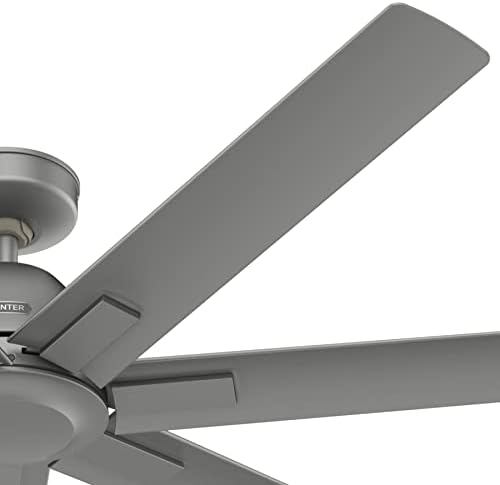 Fan Hunter Fan de 60 polegadas Casual Matte Silver Acabar ao ar livre de teto ao ar livre com 7 lâminas