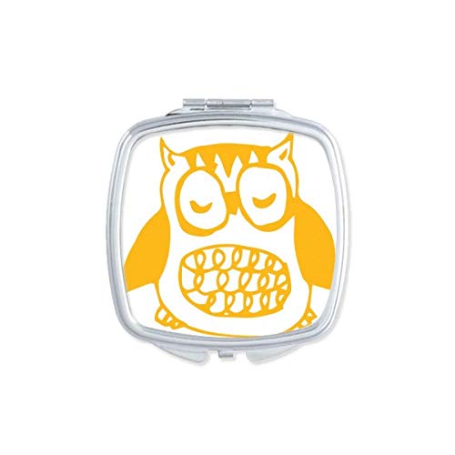 Cartoon Fat Owl Protect Animal Pet Amante Espelho Portátil Compact Pocket Maquiagem de dupla face de vidro