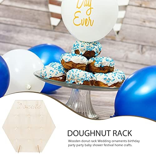2 conjuntos de donut stand exibir suporte de madeira de donut titular cupcake cupcake cupcake rack doce carrinho para festa