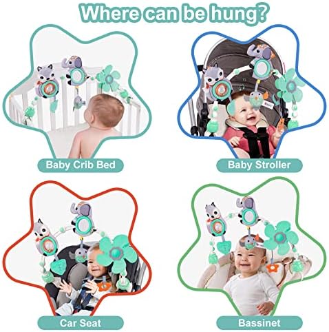 Baby Stroller Arch Toy: Baby Crib Mobile Musical Animal Toys, Arco de Atividade de Brinquedos de Brinquedos de Seat de Viagem Viagem Para Bouncers Pram, Toy Recém-nascido Sensorial 0-24 meses Meninos infantis Dormir