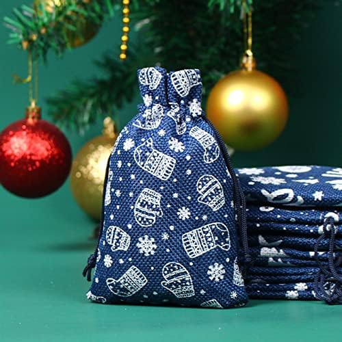 Guolarizi Snowflake Gift String Linen Candy Linen Pocket Pocket Christmas Bag Storage Storage Home Storage and Organization