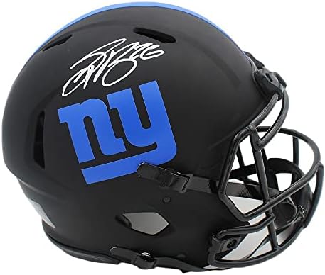 Saquon Barkley assinou o New York Giants Speed ​​Speed ​​Tamanho Eclispe NFL Capacete - Capacetes NFL autografados