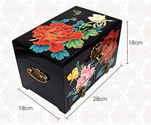 Nana Wyemg Jewelry Box - Ware Peony Jewelry Box Box Storage Presente de Casamento de Jóias de Madeira Caixa