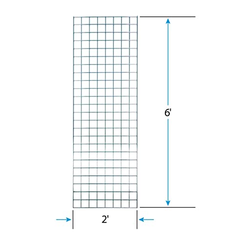 Painel de grade de arame cromado de 2 x 6 pés - 3 ”no centro ¼ de espessura - pacote de 2