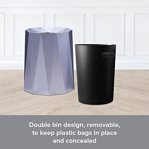 Lixo nórdico luxuoso lixo - lixo geométrico aberto - lata de lixo de barril duplo lixo - cesta de resíduos com lixeira de plástico