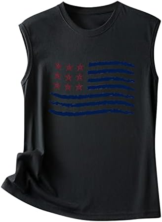 4 de julho Camisas Tampas de tanques para mulheres sem mangas O-gola O-S-SHISTS USA STARS STARS STRESE