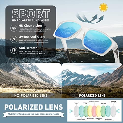 Os óculos escuros polarizados para homens, que estão dirigindo pesca com ciclismo de sol dos copos de sol UV Protection