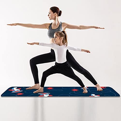 Yoga Mat, tapetes de ioga para treino doméstico, tapete de exercícios, tapetes de exercícios, tapete pilates, padrão de azul de avião sem costura