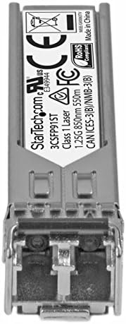 Startech.com HPE 3CSFP91 Módulo SFP compatível - 1000Base -SX - 1GBE transceptor de fibra óptica Multi Mode - 1GE Gigabit Ethernet SFP - LC 550M - 850NM - DDM HPE 3812, 3824, 3848