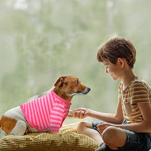 12 peças camisas de cachorro para cães pequenos camiseta listrada de roupas de cachorro de cachorro respirável macio roupas de cachorro coloridas para animais de estimação