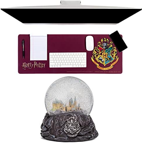 Hogwarts Snow Globe e Hogwarts Crest Desk Mat Harry Potter Presentes e mercadorias colecionáveis