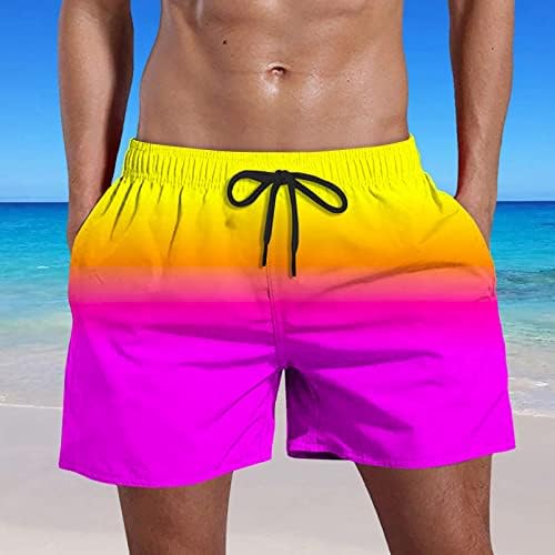 Gradiente de shorts de tábua masculina Pouco de natação impresso para homens shorts rápidos seco