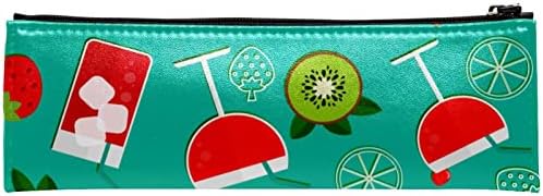 Tbouobt Bolsa cosmética para mulheres, bolsas de maquiagem Bolsa de higiene pessoal espaçosa presente de viagem, suco de frutas de desenho animado verão