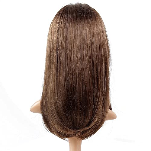 N/A Wigs marrons longos para mulheres resistentes a fibras resistentes à peruca sintética Cosplay Bangs Wigs feminino