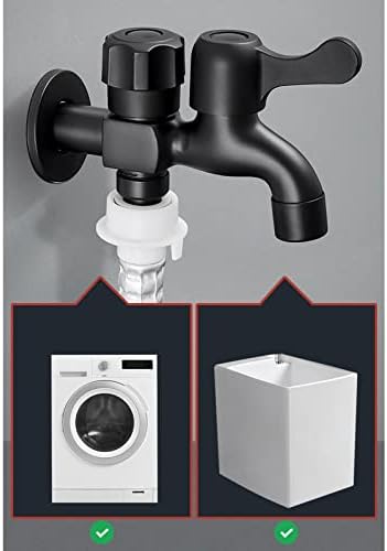 Máquina de lavar torneira preta um em cada dois adaptadores de torneira dupla para torneira de jardim de cozinha de cozinha torneira