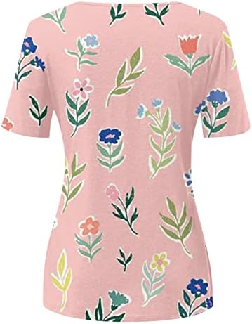 Camisa feminina de flor de borboleta de borboleta impressão de borboleta impressão casual solteira solteira de manga