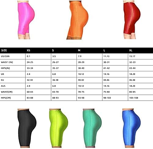 Shorts genéricos de motociclista para mulheres, shorts/calças de yoga ativos de neon, shorts de ioga com shorts de joelho