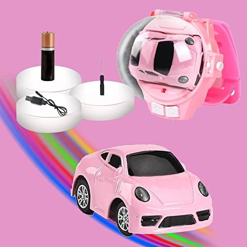 Youblek 2022 Novo Mini Control Remote Car Car Watch Toys, 2,4 GHz Brinquedos de carro fofo Charging USB, desenho animado RC Small
