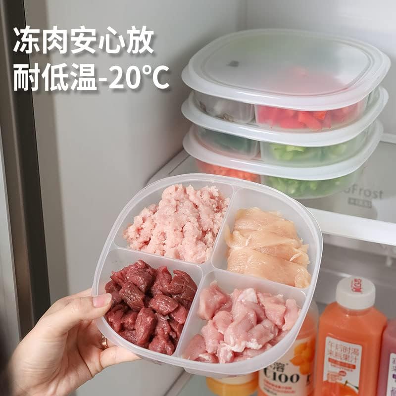 Adilaidun 5pcs Caixa de armazenamento de geladeira de cozinha 4 Caixa de armazenamento do compartimento de compartimento de frutas