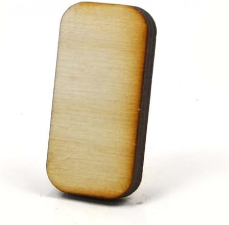 MyLittlewoodshop - PKG de 6 - retângulo - 2 polegadas por 1 polegada com cantos arredondados e madeira inacabada de 1/4 de polegada