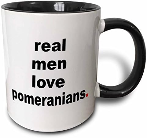 3drose reais homens amam pomeranianos de dois tons, 1 contagem, preto/branco
